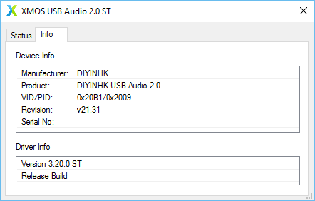 DIYINHK XMOS Driver 3.20 3