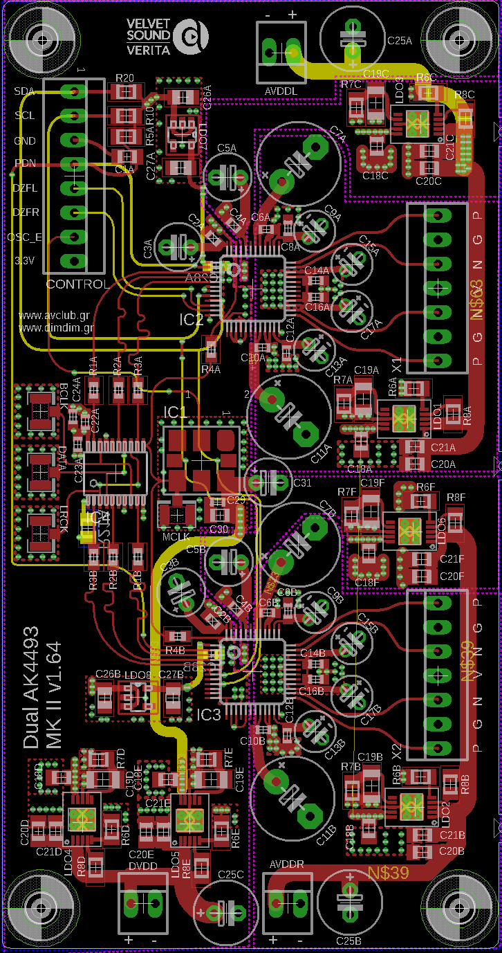 Official standard circuit I2S AK4490EQ DAC decoder DSD input 